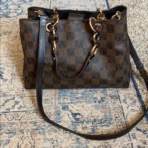 RARE Micheal Kors Cynthia Brown Checkered Satchel